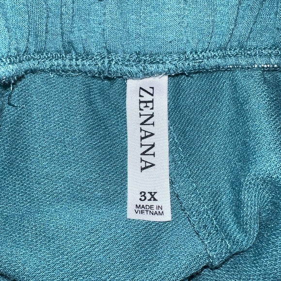 Zenana Soft French Terry Teal Lounge Joggers With Pockets Size 3x - Picture 6 of 7
